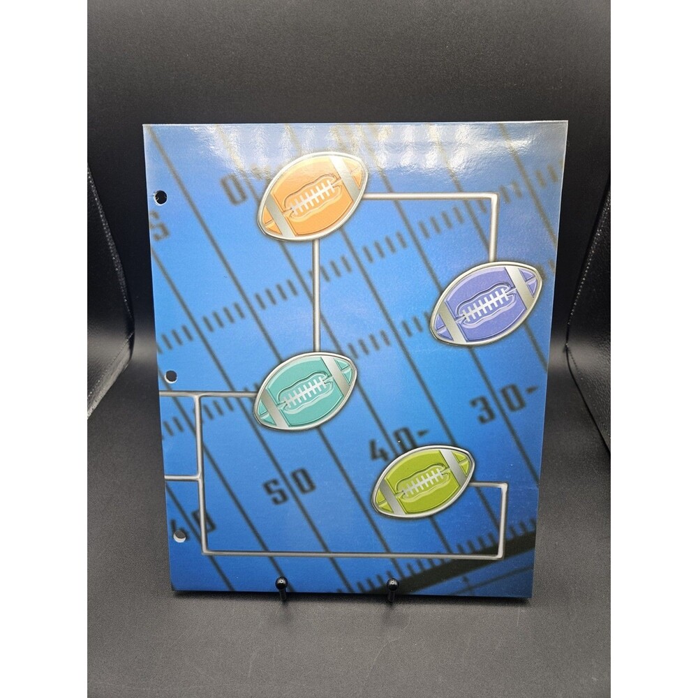 Vintage Crown Pro Football Portfolio 2 Pocket Folder Fantasy Football Sports